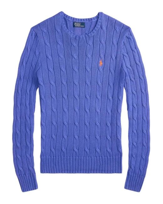 Polo Ralph Lauren Blue Cable-Knit Cotton Sweater