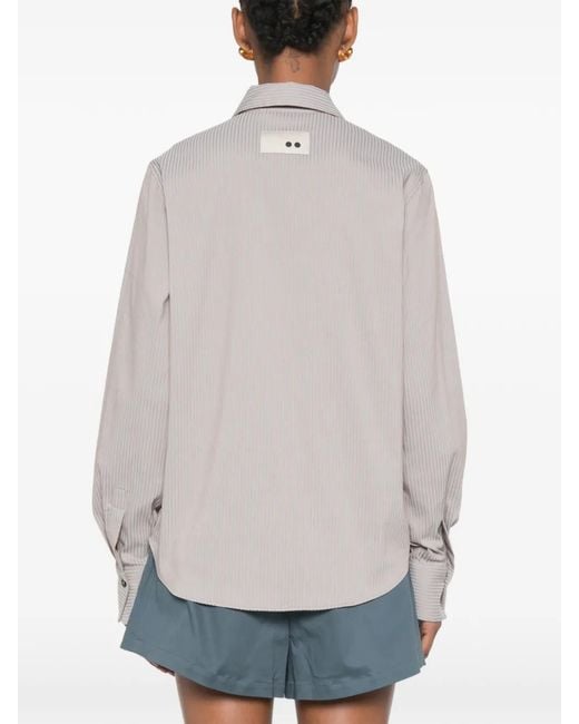 THE M.. Gray Striped Button-Down Shirt