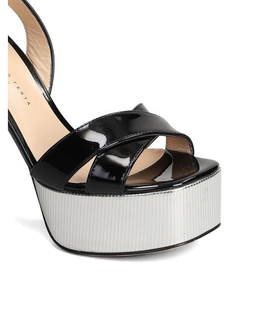Roberto Festa White Kami Platform Leather Sandals