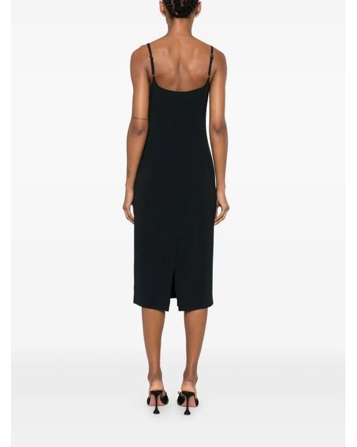 Blumarine Black Heart-Motif Embellished Midi Dress