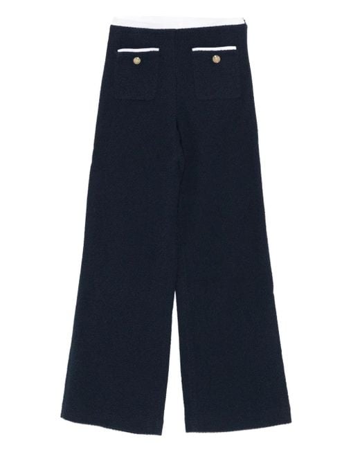 Maje ツイード ストレートパンツ Blue