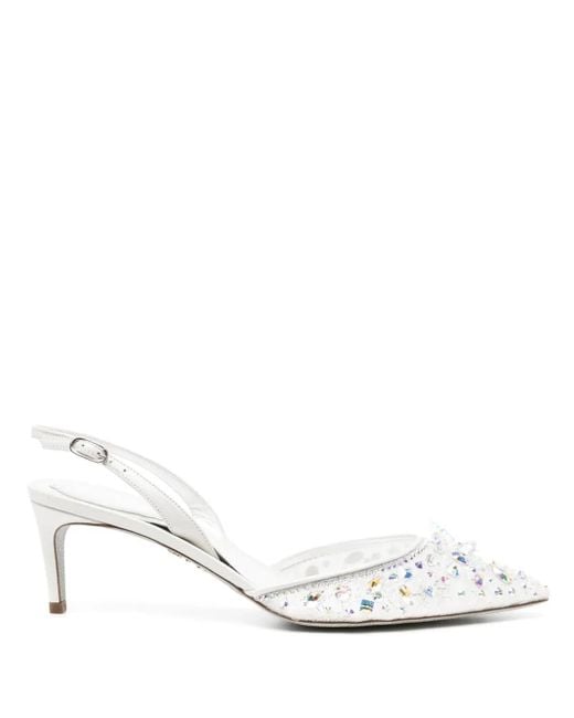 Rene Caovilla White 60Mm Cinderella Pumps