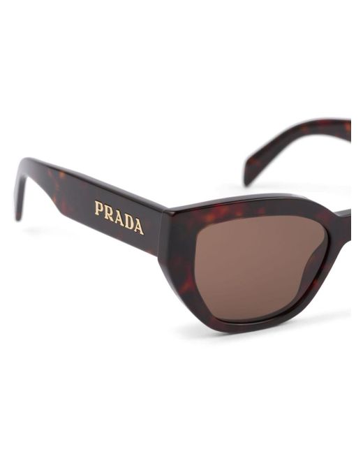 Prada Brown Logo-plaque Cat-eye Sunglasses