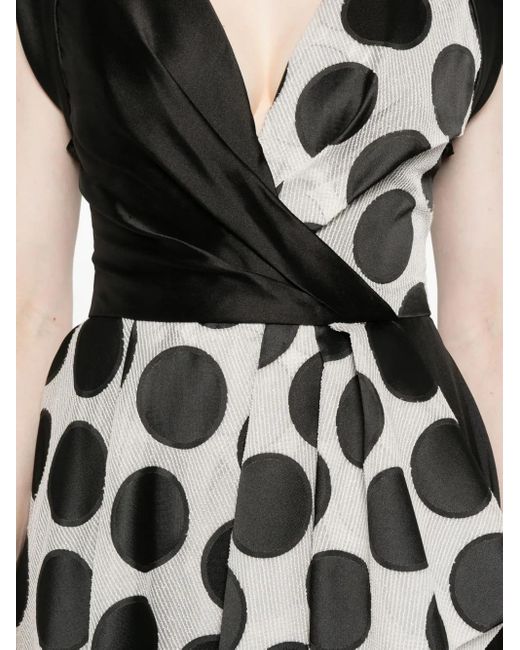 Gemy Maalouf White Polka-Dot Ruffled Maxi Dress
