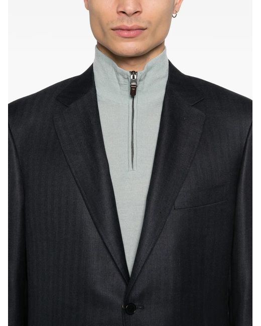 Canali Blue Pocket Two-Button Blazer for men
