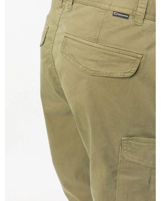 Woolrich Green Straight-Leg Cargo Trousers for men