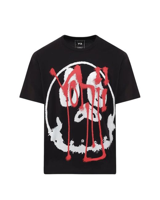 Y-3 Black Skull Graphic T-Shirt for men