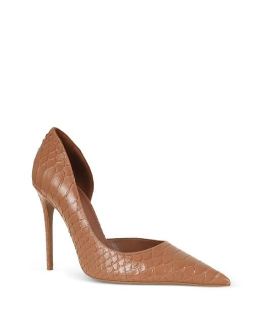 Paris Texas White Pointed Snake-Effect Pumps