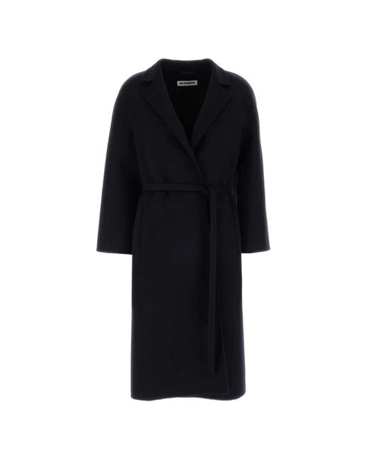Jil Sander Black Belted Wool Coat