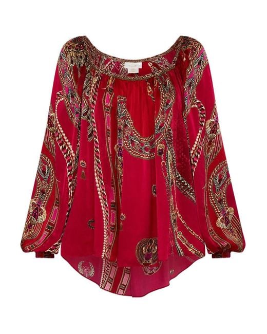 Camilla Red Kissed By A Cobra Blouse
