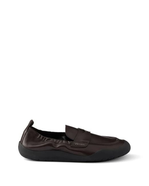 Prada Black Speedrock Leather Loafers for men