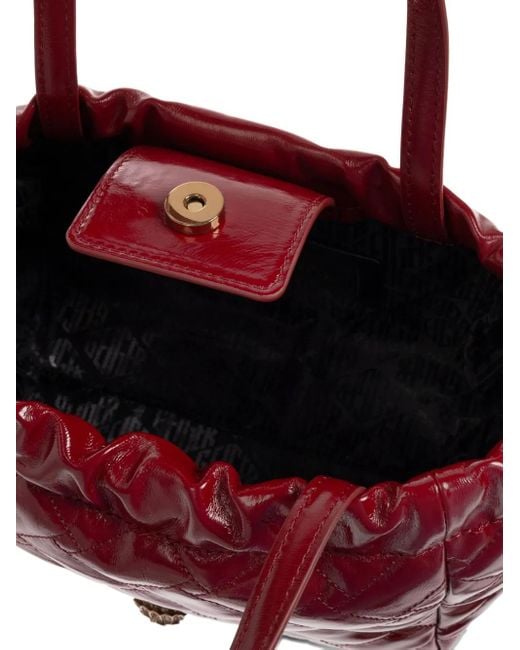 Kurt Geiger Red Small Kensington Quilted String-Detail Tote Bag