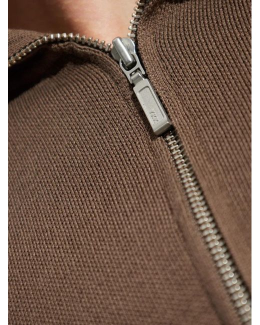 Entire studios Brown Zip-Up Collared Sweater for men