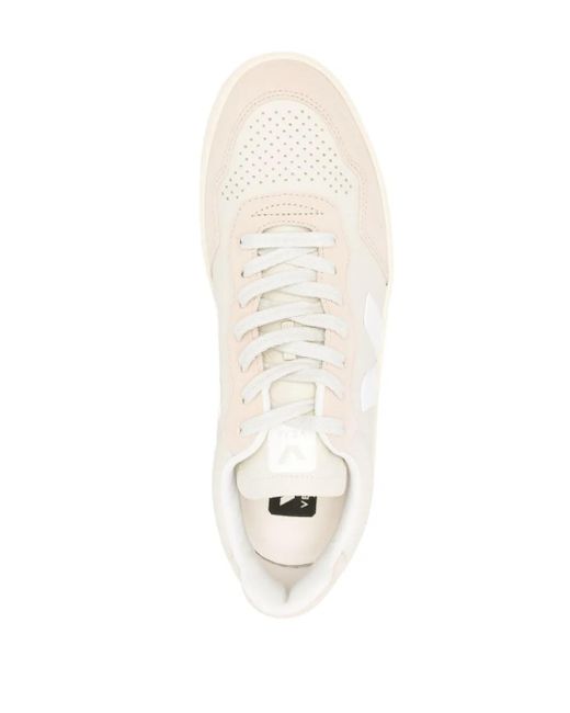 Veja Natural V-90 Panelled Low-Top Suede Sneakers for men