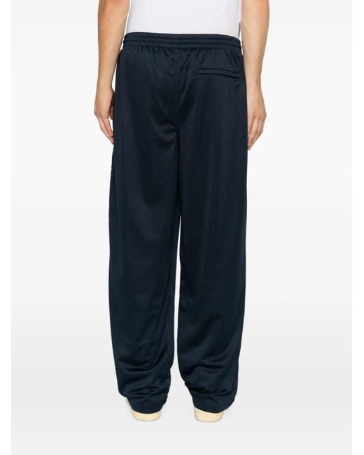 Stussy Blue Logo-Embroidered Mesh Track Pants