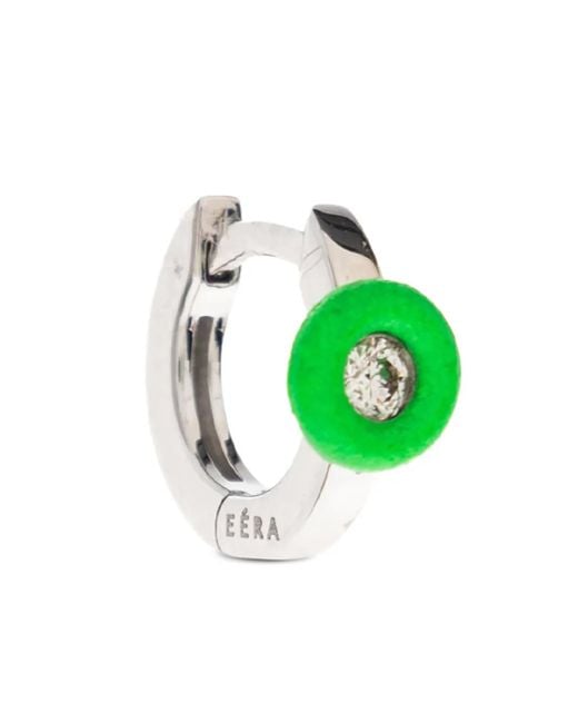 Eera クリスタル フープピアス Green