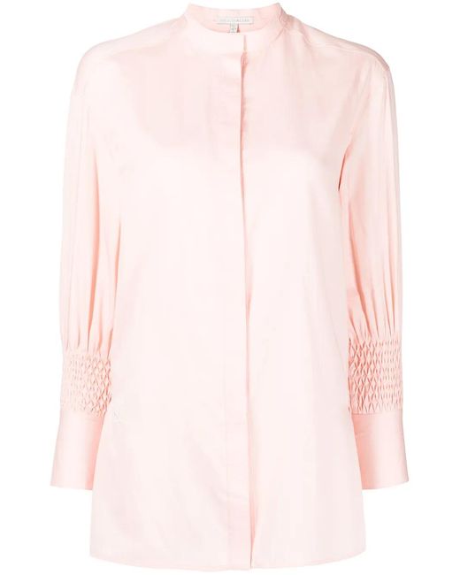Shiatzy Chen Pink Cotton Embroidered Sleeve Shirt