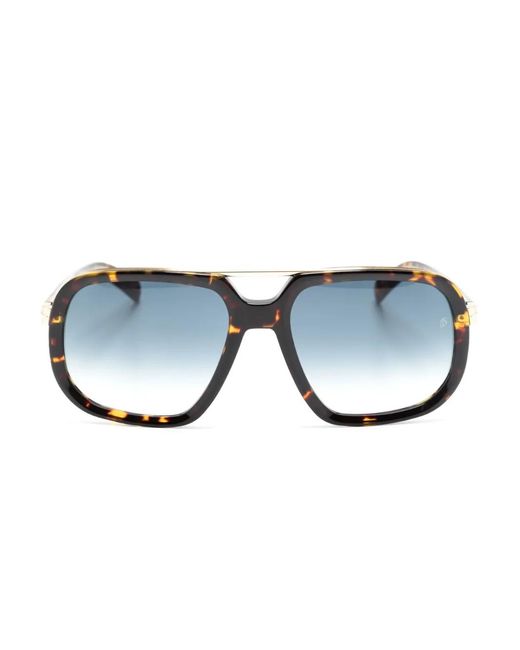 David Beckham Blue Tortoiseshell Pilot-Frame Sunglasses