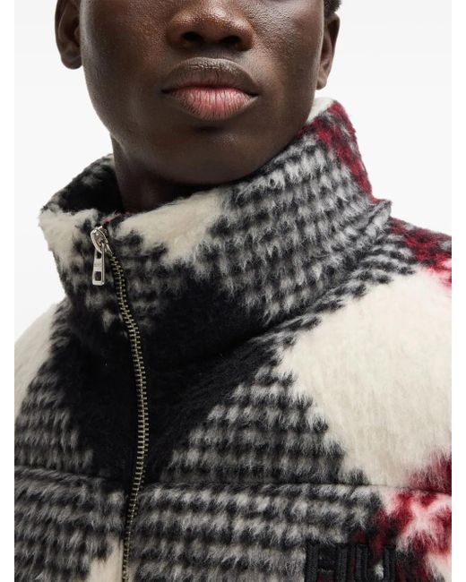 HUGO Black Check-Pattern Jacket for men