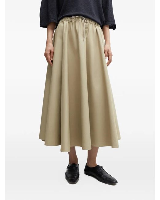 Cordera Natural Drawstring Midi Skirt