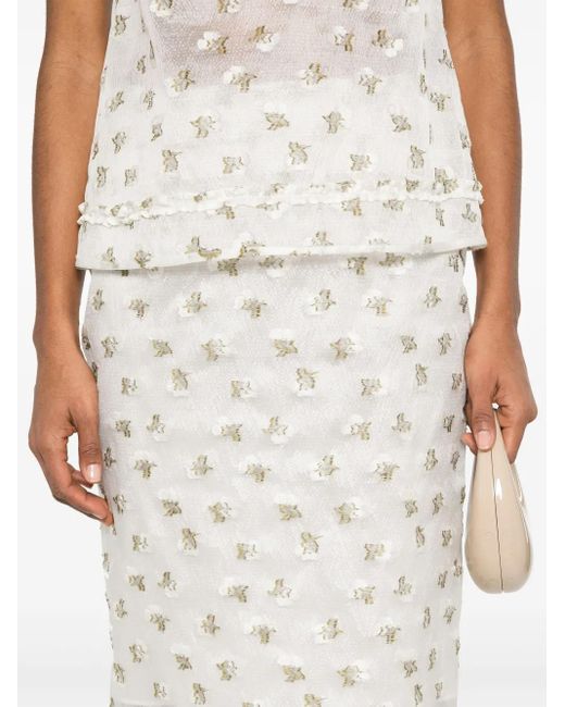 CECILIE BAHNSEN White Allegra Midi Skirt