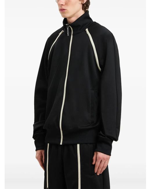 Palm Angels Black Contrast-Trim Track Jacket for men