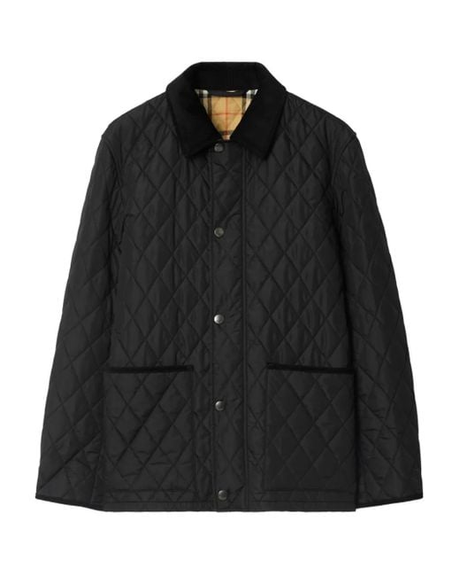 Burberry Black Quilted Nylon Haddington Jacket for men