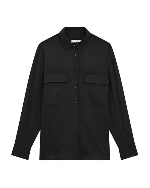 IRO Black Long-Sleeve Chest-Pocket Shirt