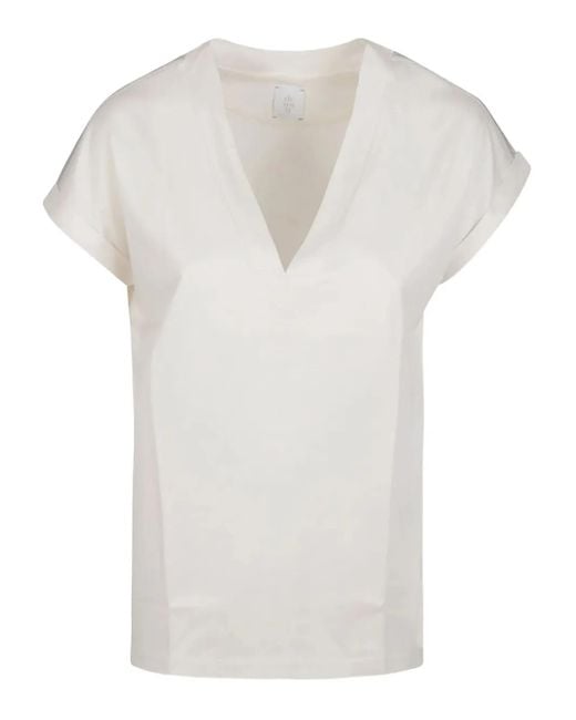 T-Shirt À Manches Retroussées Eleventy en coloris White