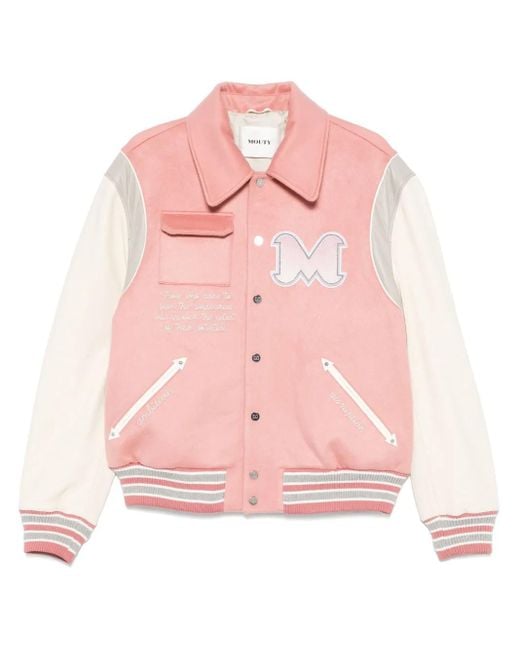 MOUTY Pink Varsity Jacket for men