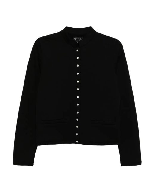 Agnes B. Black Buttoned-Up Jacket