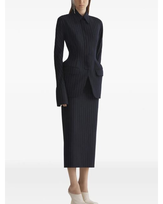 Mugler Black Pinstripe Tailored Jacket