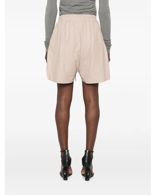 Rick Owens Natural Leather Shorts