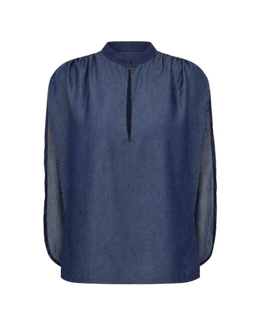 DARKPARK Blue Blouse Tracy À Design Sans Manches