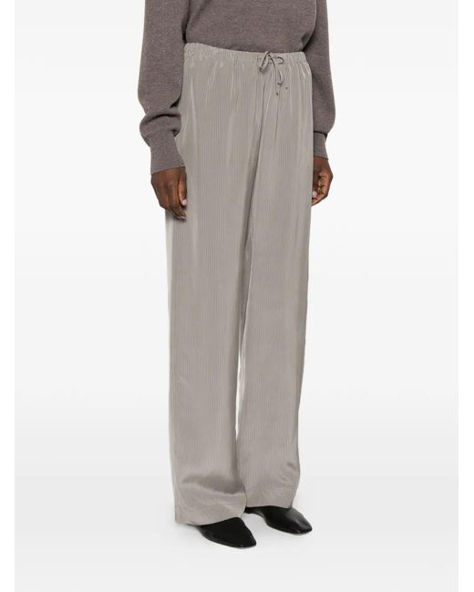 Rohe White Striped-Pattern Palazzo Pants