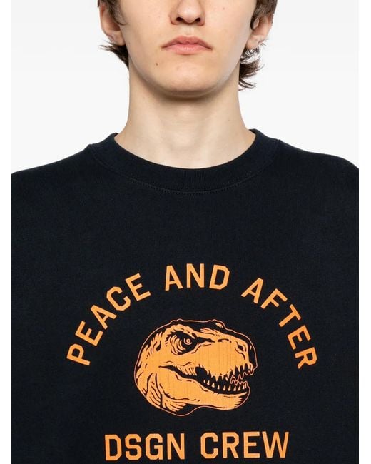 PEACE AND AFTER Blue T-Rex Sweatshirt for men