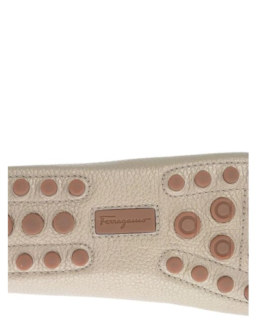 Ferragamo テクスチャード ローファー Metallic