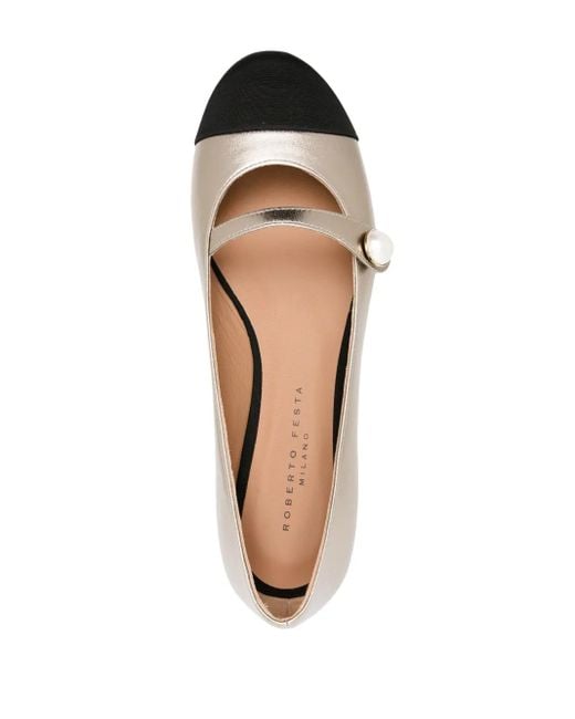 Roberto Festa Natural Divy Leather Ballerina Shoes
