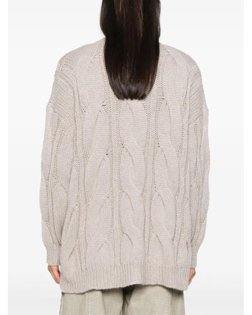 Roberto Collina White Cable-Knit Cardigan