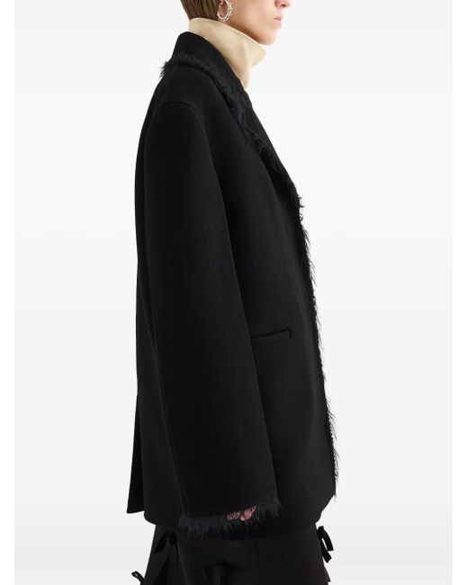 Jil Sander Black Feather-Trimmed Jacket