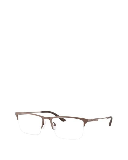 Emporio Armani White Rectangle-Frame Glasses for men