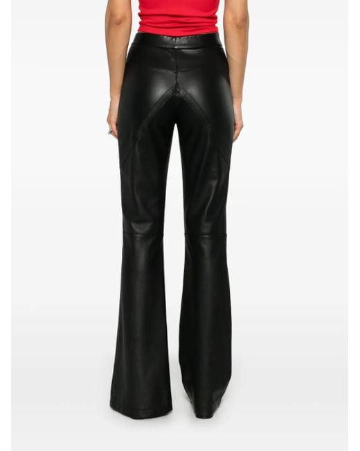 MITILIANE COUTURE Black Piercing-Detail Leather Trousers