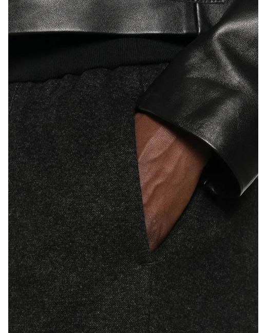 Peserico Black Pressed-Crease Wide-Leg Trousers