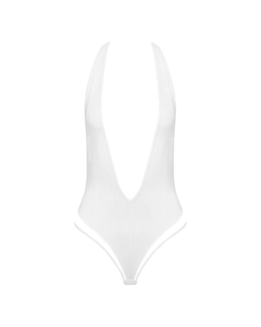 Maison Close White Pure Tentation V-Neck Bodysuit