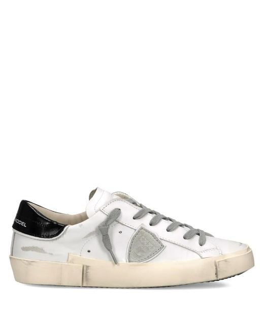 Philippe Model White Prsx Triangle-Motif Sneakers