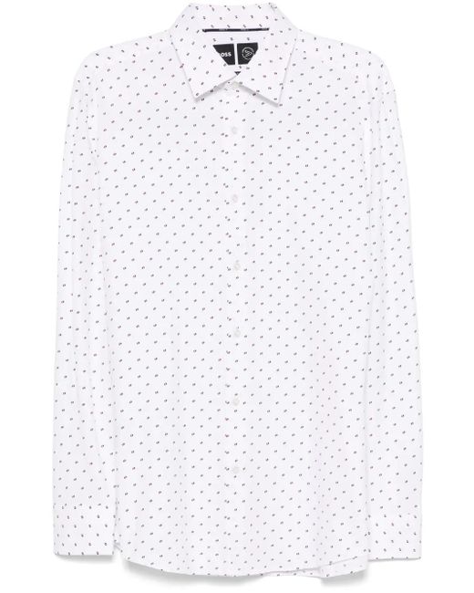 Boss White Printed Shirt for men