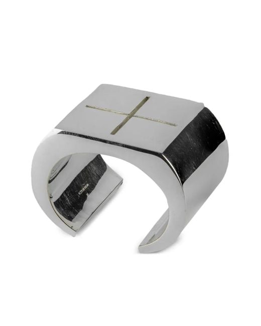 Parts Of 4 Gray Plated Crescent Plane Cuff Bracelet