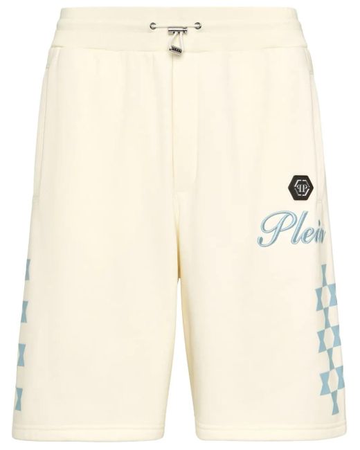 Philipp Plein Natural Checkmate Shorts for men