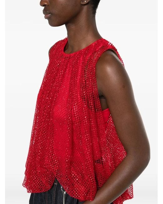 Sportmax Red Mesh Top