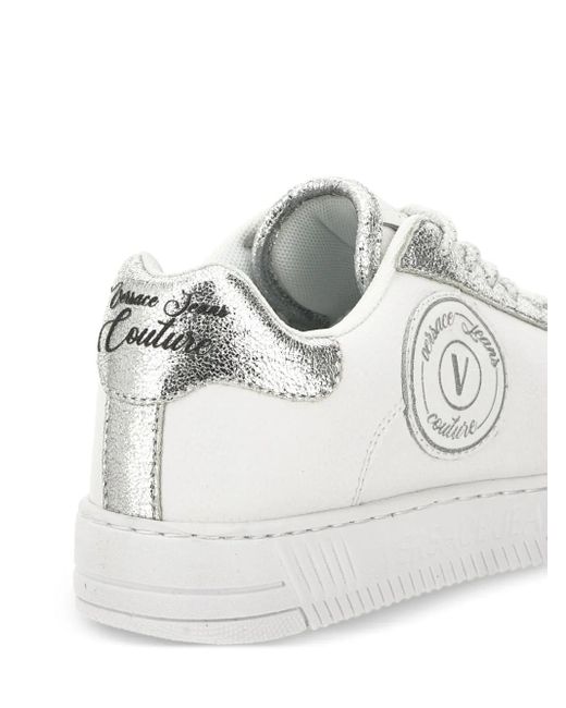 Versace Jeans Couture White Logo-Detail Sneakers
